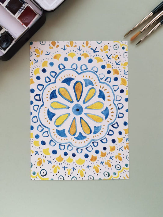 Postkarte "Mandala" (handgemalt)