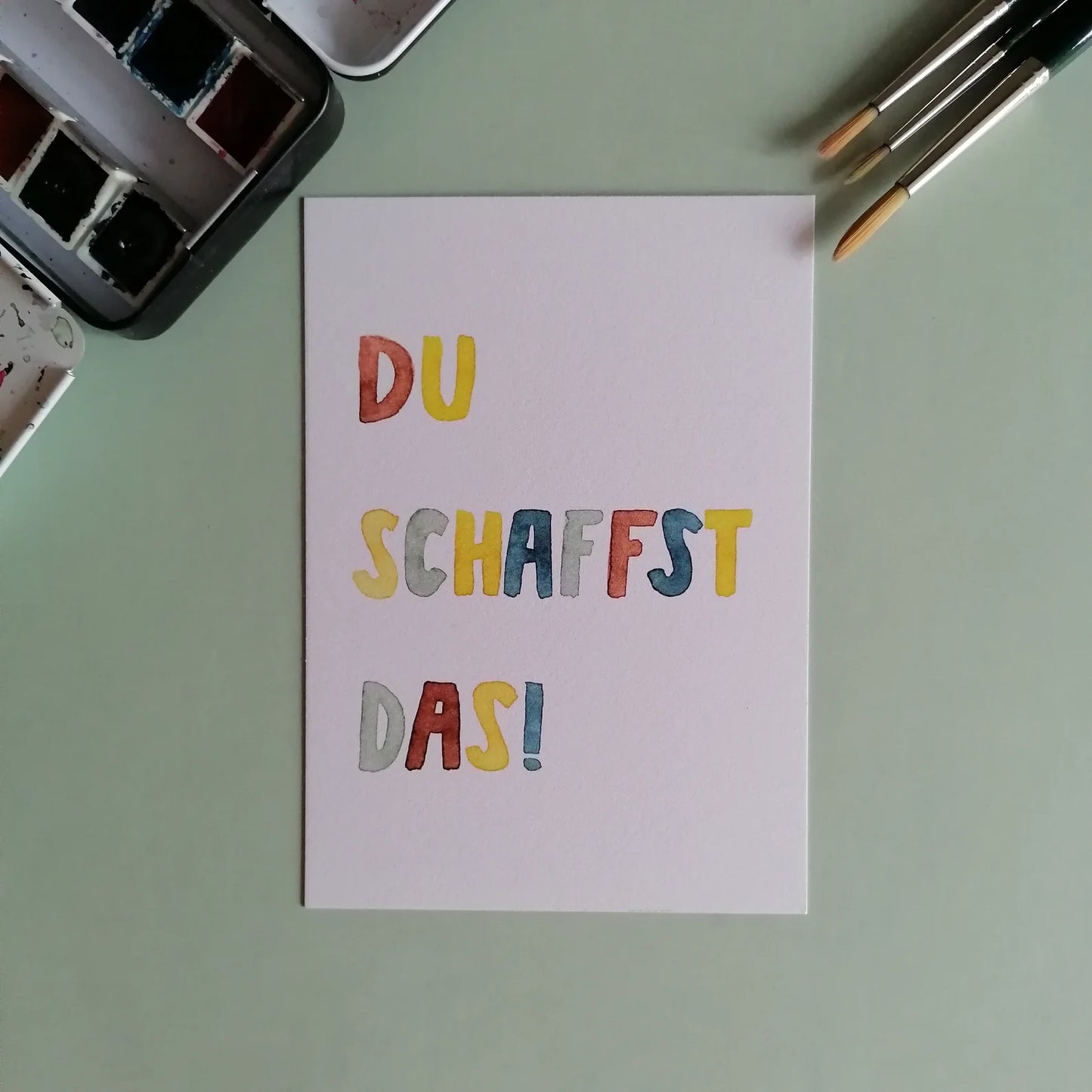 Postkarte "Du schaffst das" (handgemalt)