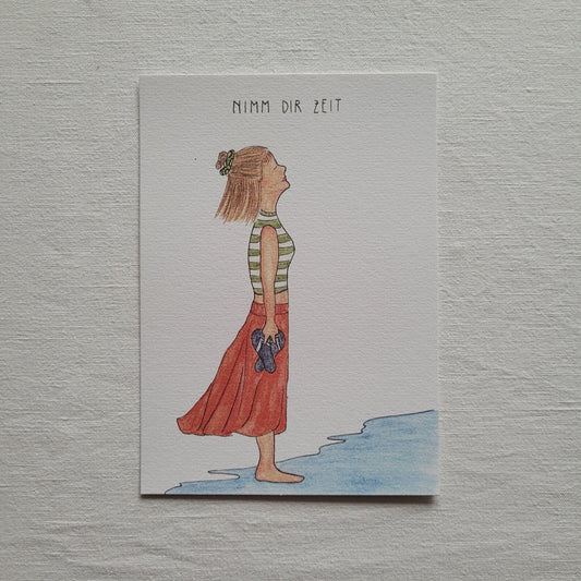Postkarte "Nimm dir Zeit" (handgemalt)