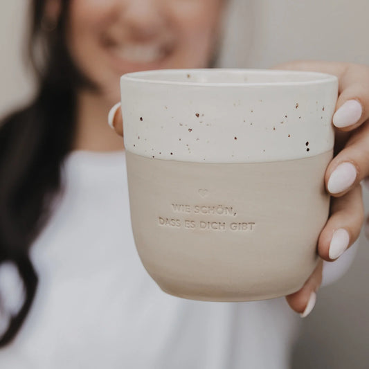 Eulenschnitt Becher "Wie schön"