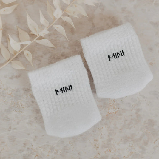 Eulenschnitt Babysocken "Mini" (Weiß)