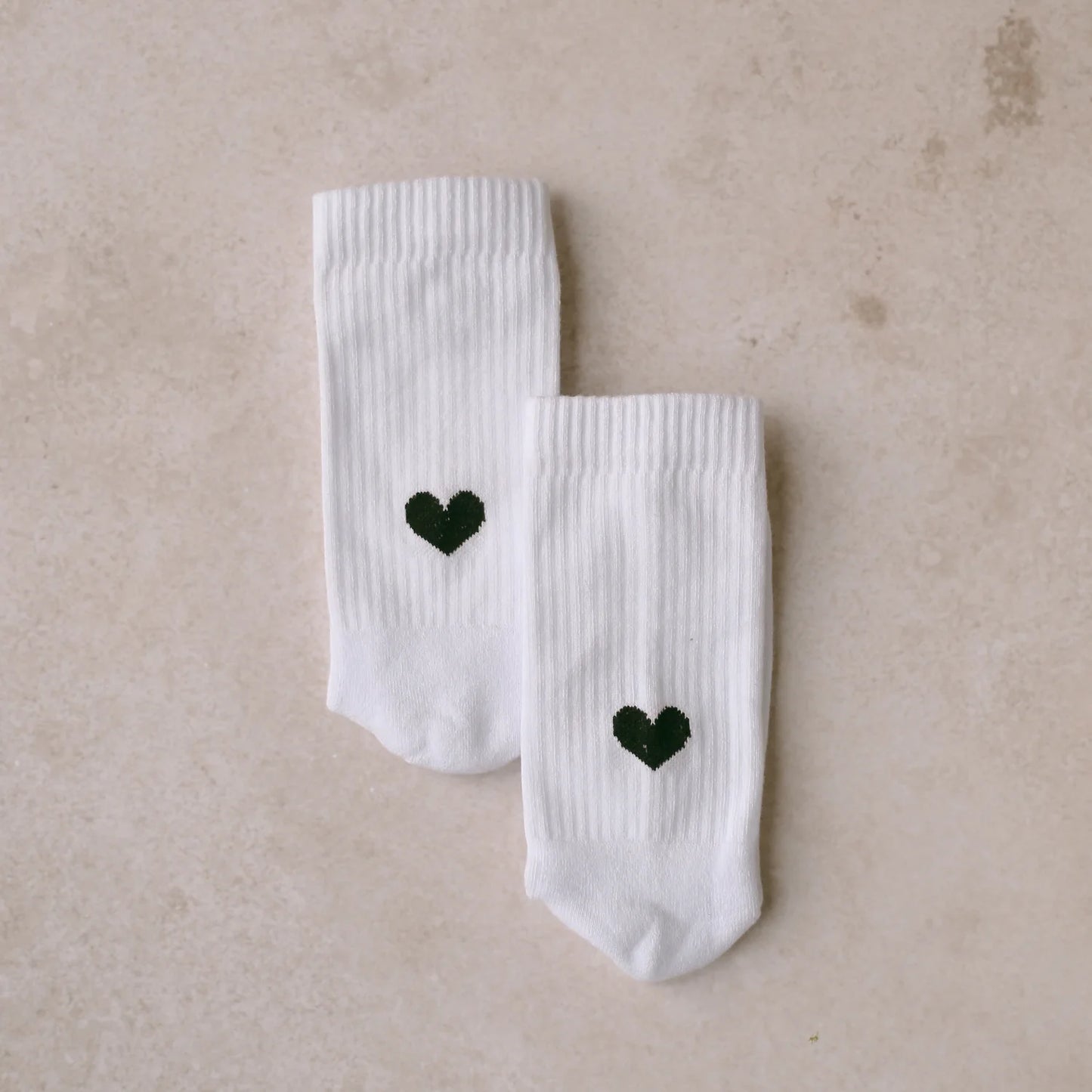 Eulenschnitt Socken "Herz" (Weiß)