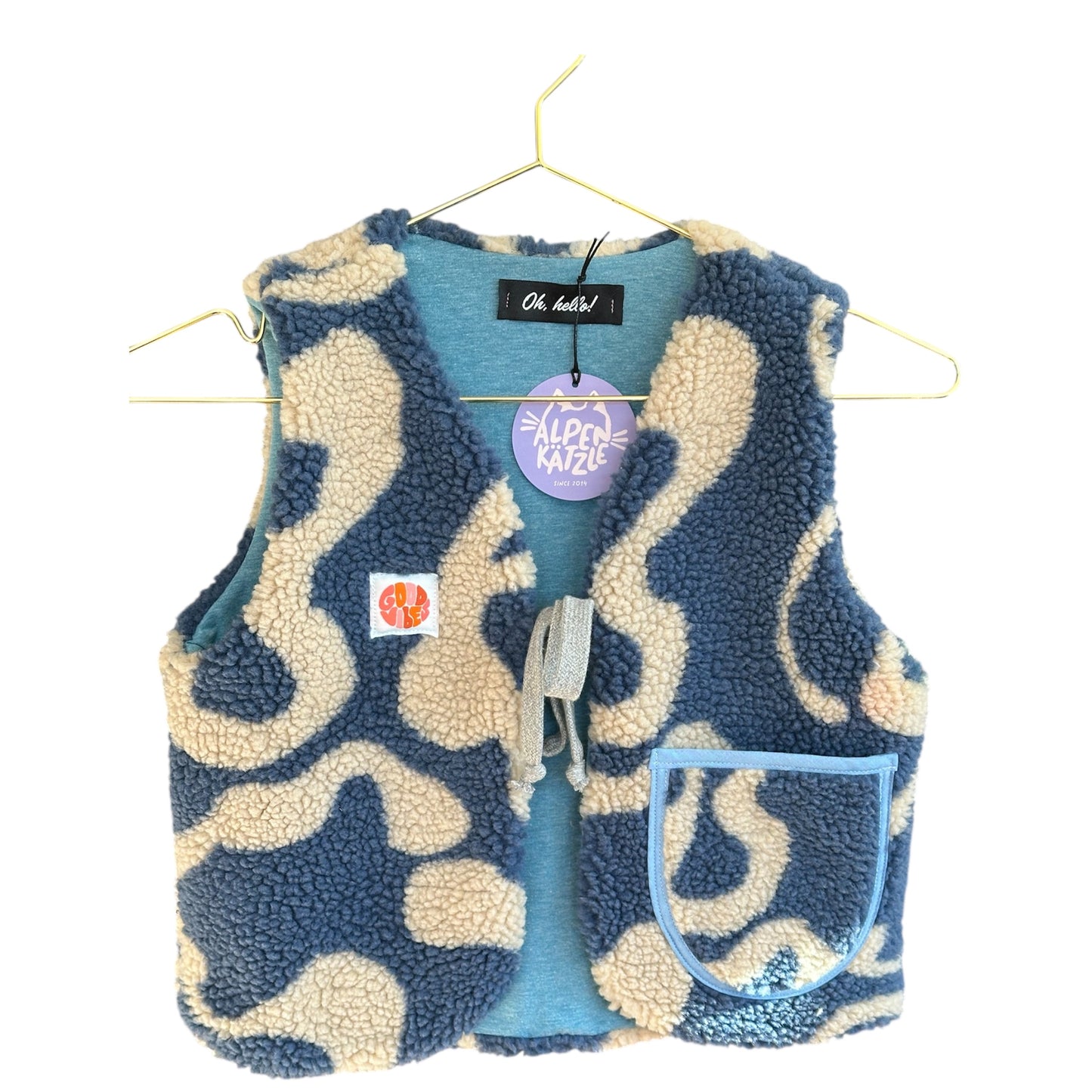 Kids Teddy-Weste "Blau Beige" von Alpenkätzle