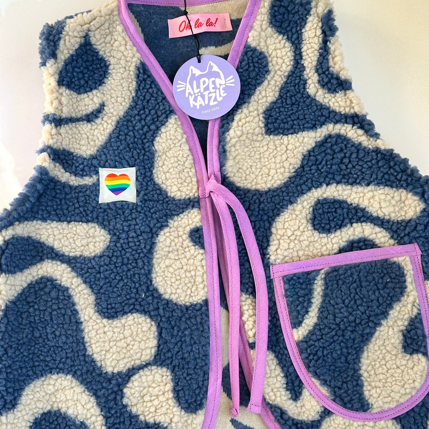 Kids Teddy-Weste "Blau Beige" von Alpenkätzle