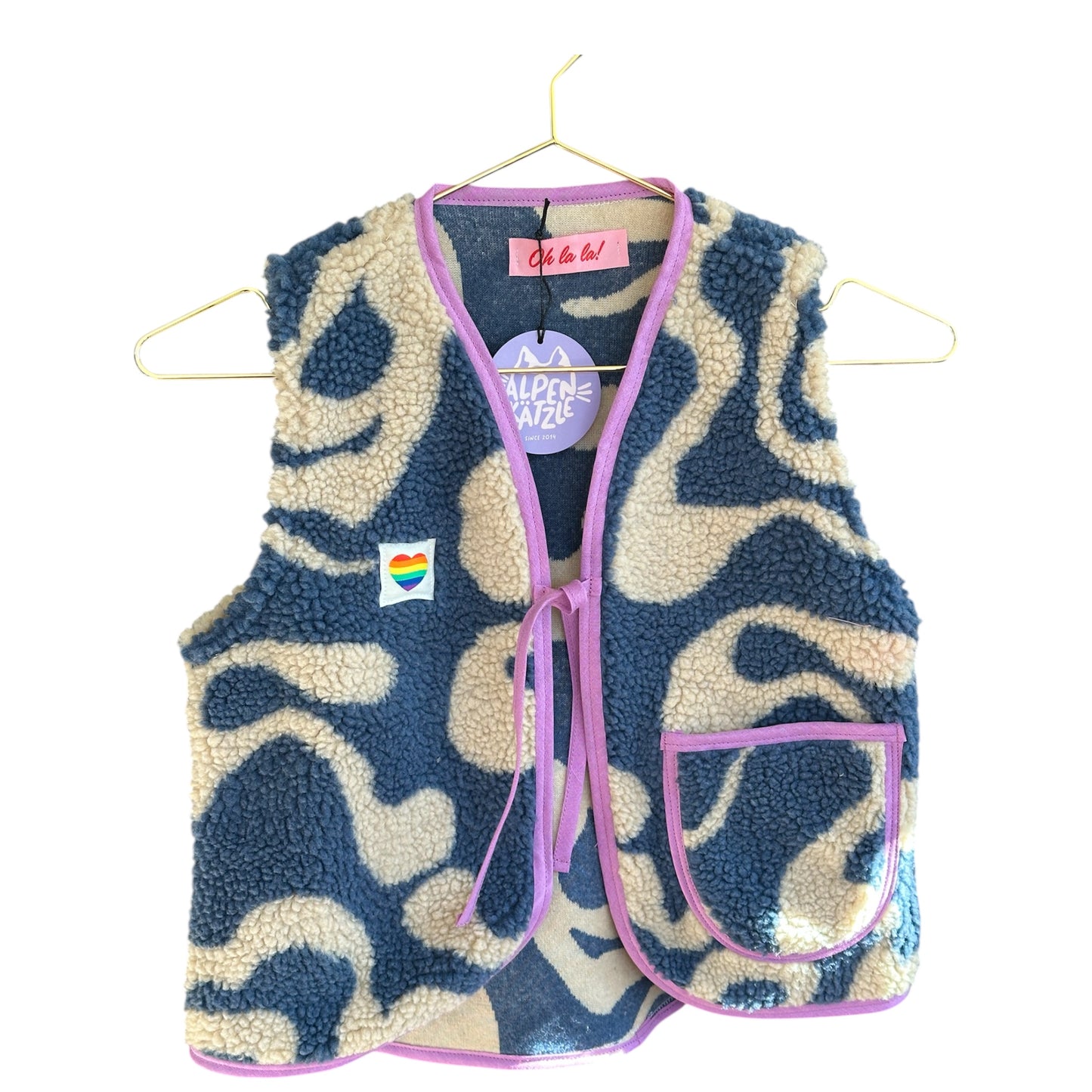 Kids Teddy-Weste "Blau Beige" von Alpenkätzle