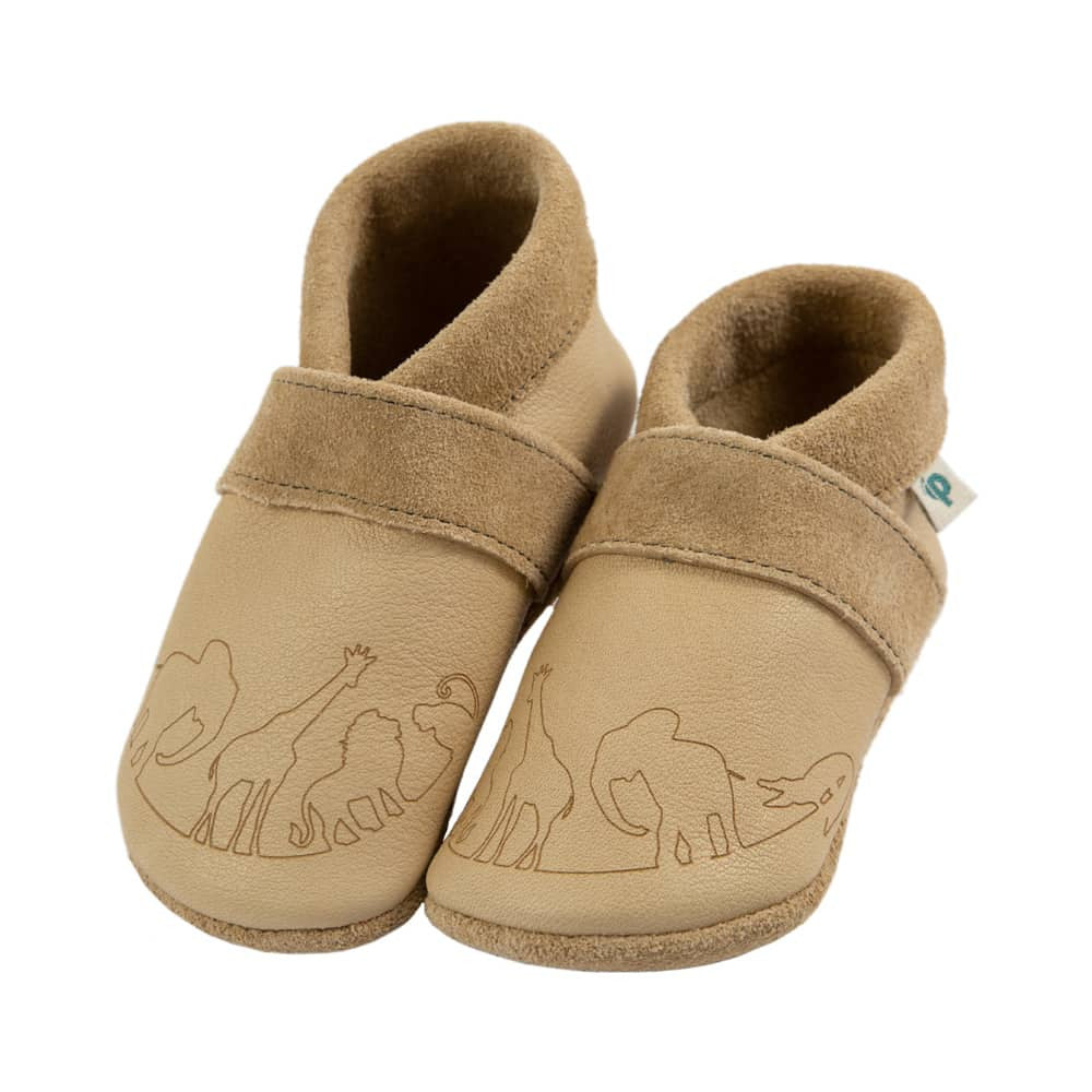 Baby & Kinder Krabbelschuhe "Africa" (Walnuss)