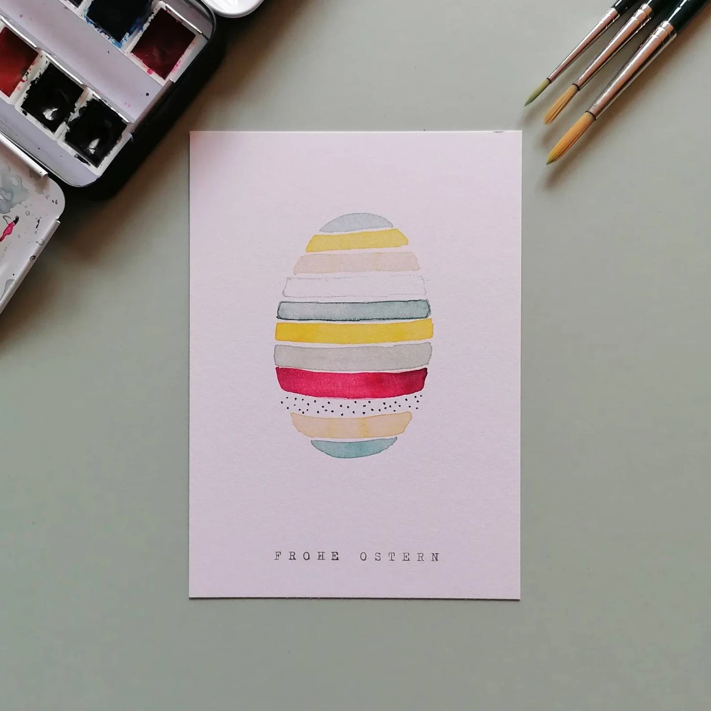 Postkarte "Frohe Ostern" (handgemalt)