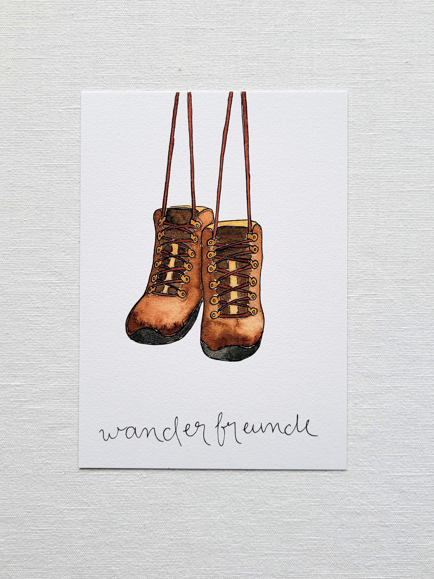 Postkarte "Wanderfreunde" (handgemalt)
