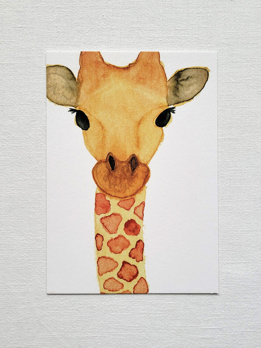 Postkarte "Giraffe" (handgemalt)