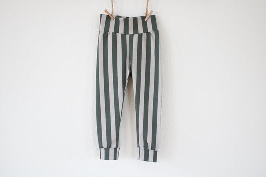 Leggings "Stripe" (Oliv/Grau)