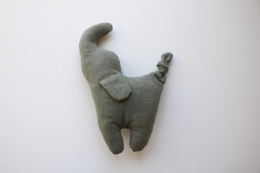 Greifling "Leinen-Elefant" (Moosgrün) mit Glöckchen