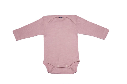 Cosilana Baby Langarm-Body Pink meliert (Baumwolle-Wolle-Seide)