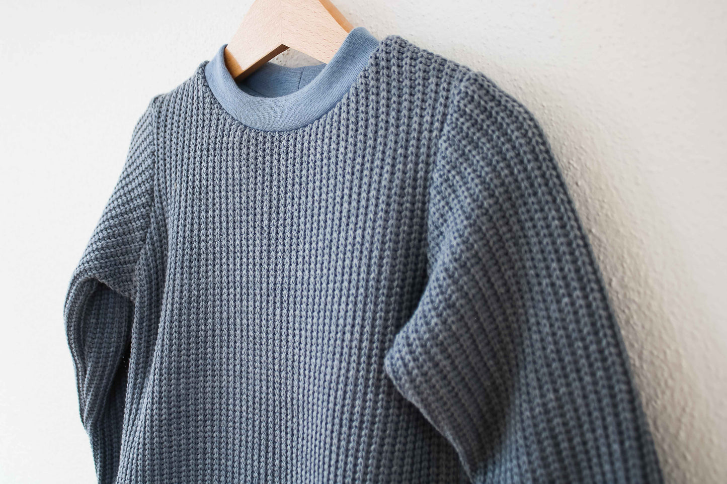 Oversize Pulli "Knit" (Vintage Blue)