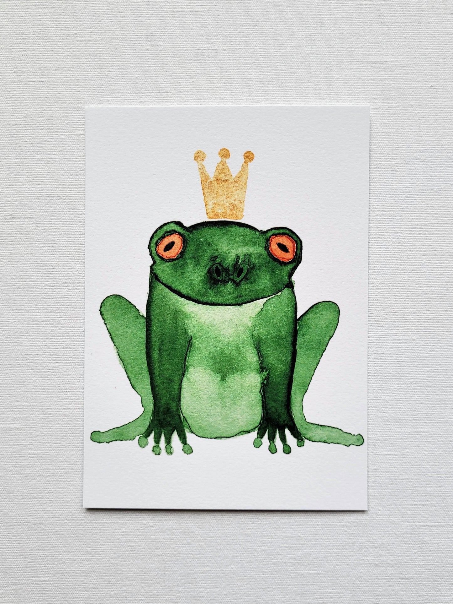 Postkarte "Froschkönig" (handgemalt)