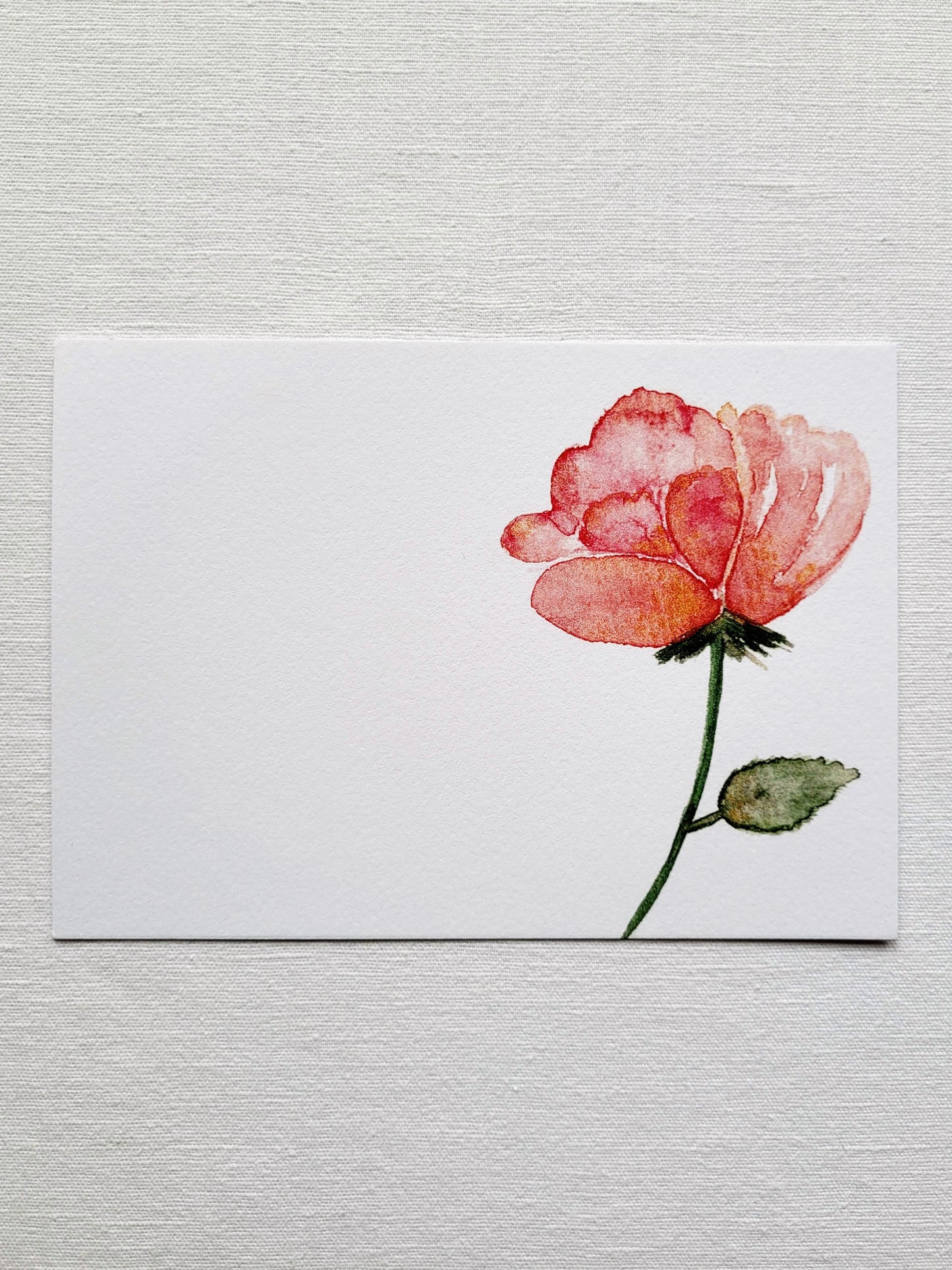 Postkarte "Rose - Aquarelllook" (handgemalt)