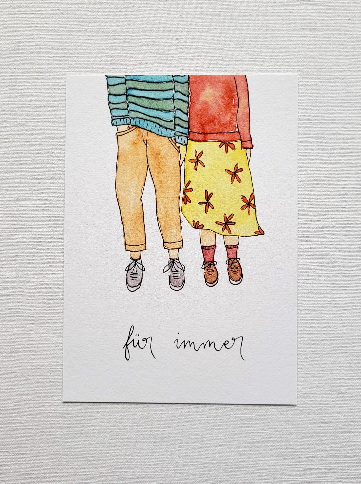 Postkarte "Für immer - Paare" (handgemalt)